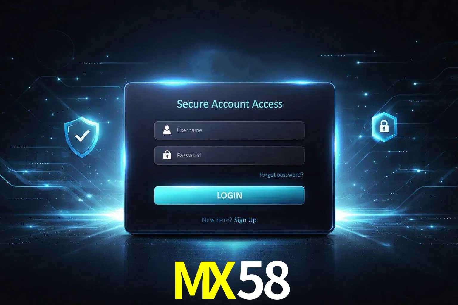 Pantalla de inicio de sesión de cuenta MX58 para usuarios en México
